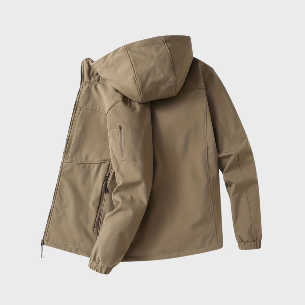 Casual męska kurtka z kapturem - Marco-Khaki-XS-Trend Polska