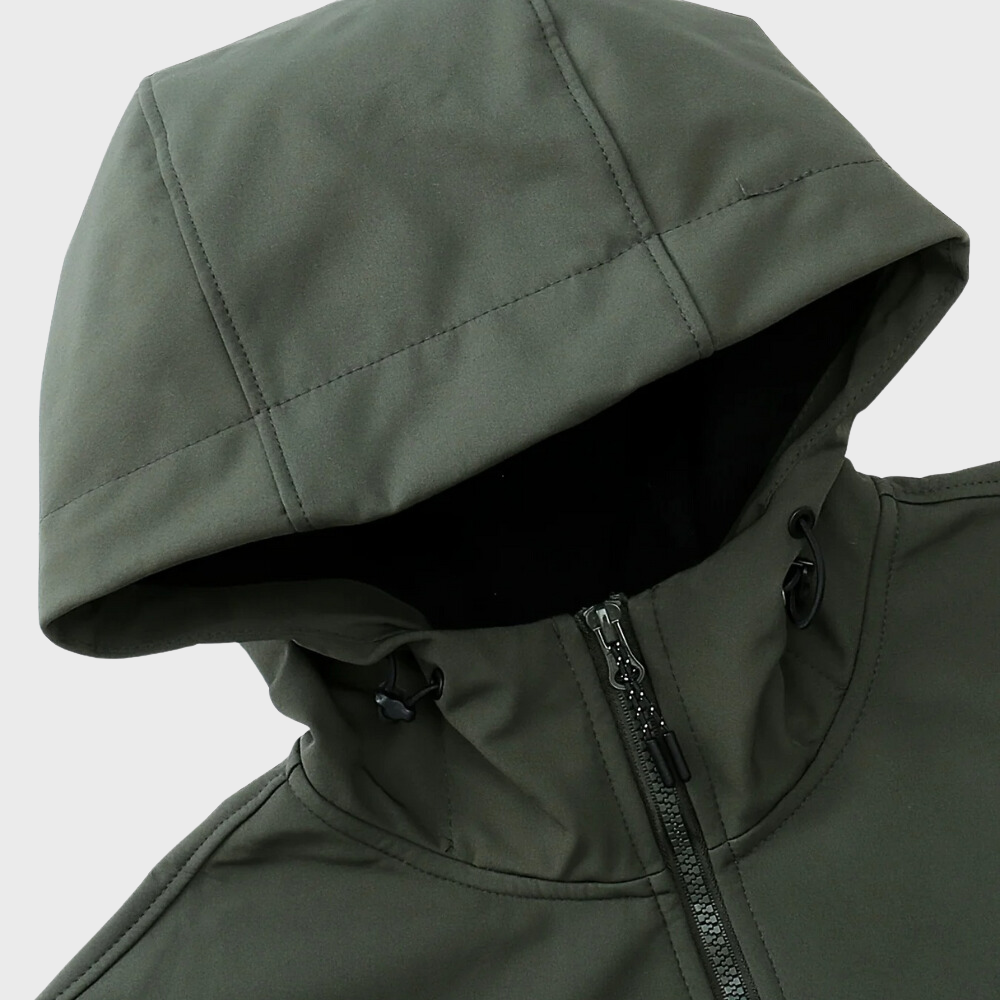 Casual męska kurtka z kapturem - Marco-Khaki-XS-Trend Polska