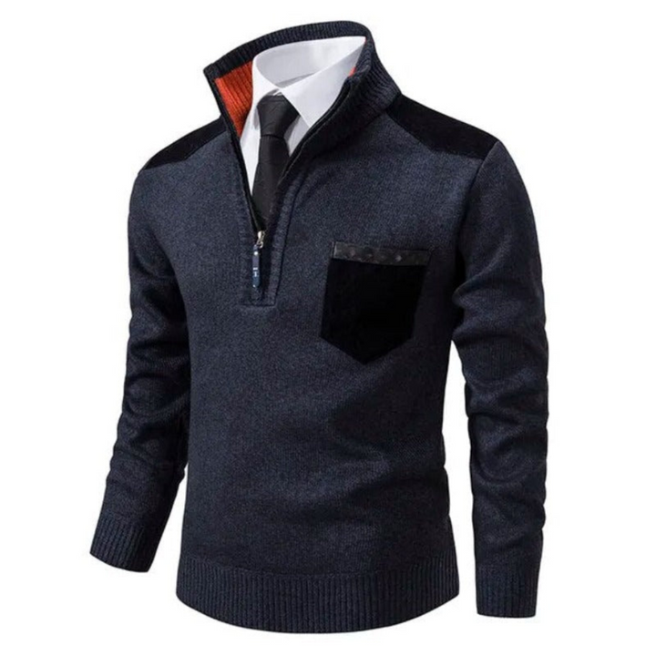 Casual męski sweter - Liam-Ciemnoniebieski-XS-Trend Polska