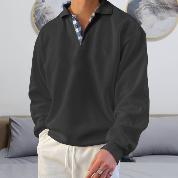 Casual Męski Sweter - Victor-Czarny-S-Trend Polska
