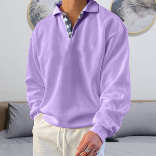 Casual Męski Sweter - Victor-Fioletowy-S-Trend Polska