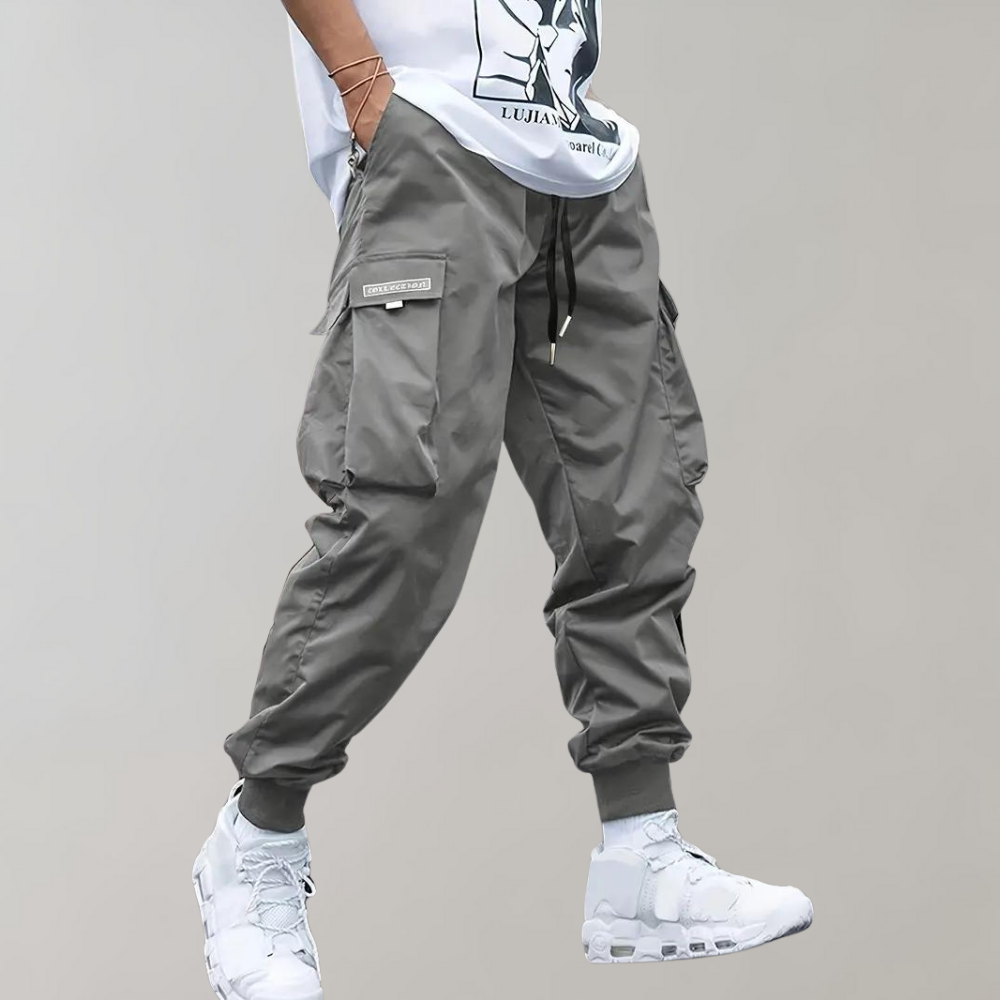 Casual Męskie Spodnie Cargo - Mason-Szary-S-Trend Polska