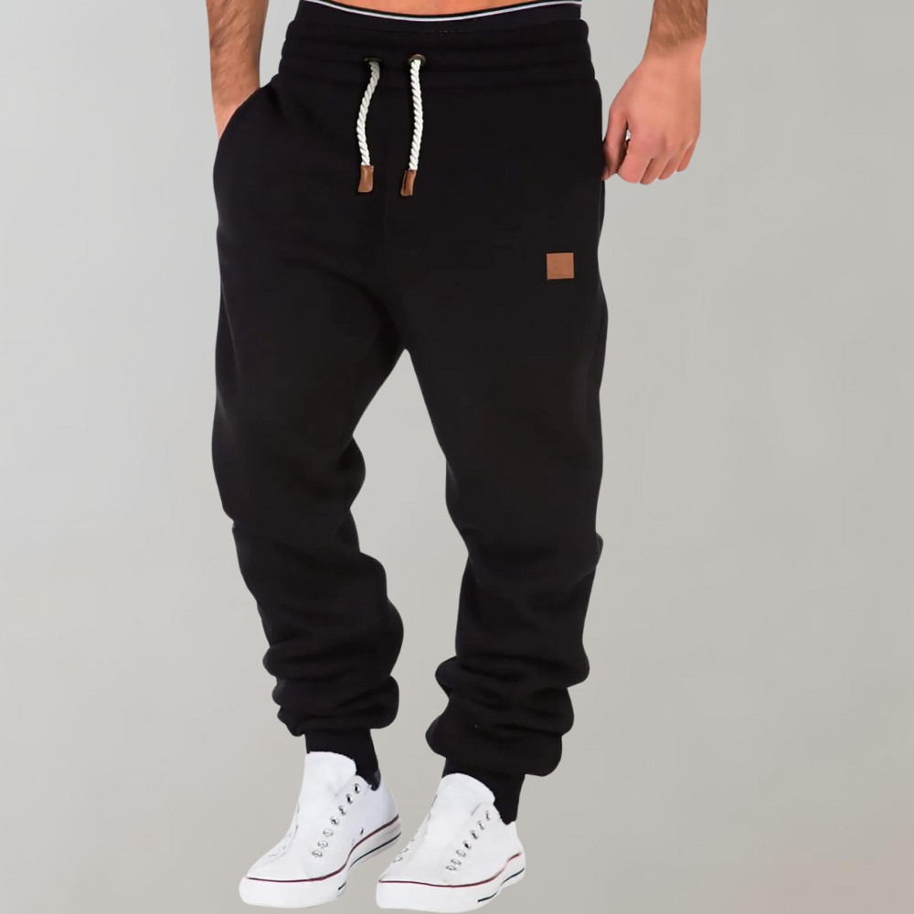 Casual Męskie Spodnie Dresowe - Axel-Czarny-S-Trend Polska