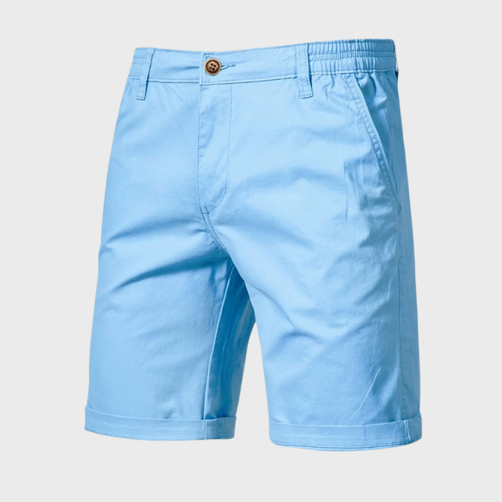 Casual męskie szorty z bawełny - Luca-Błękitny-XS-Trend Polska