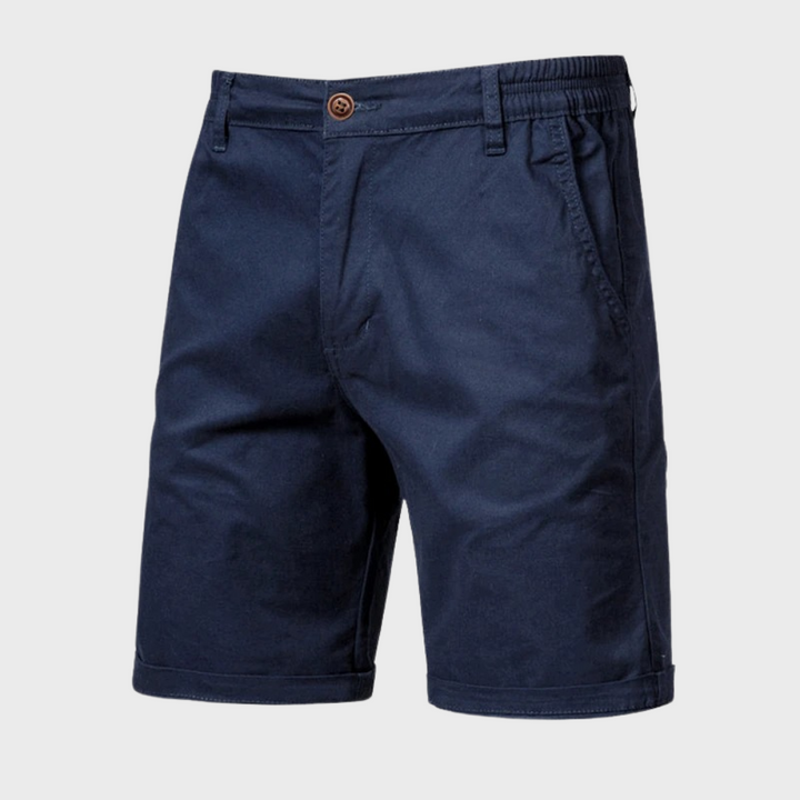 Casual męskie szorty z bawełny - Luca-ciemnoniebieski-XS-Trend Polska