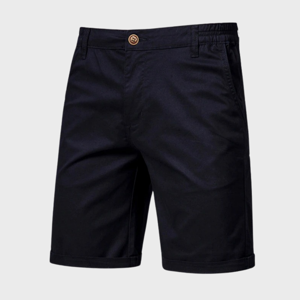 Casual męskie szorty z bawełny - Luca-Czarny-XS-Trend Polska