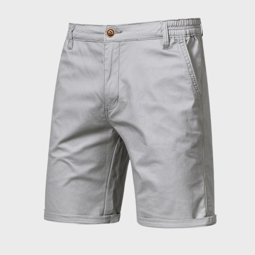 Casual męskie szorty z bawełny - Luca-Jasnoszary-XS-Trend Polska