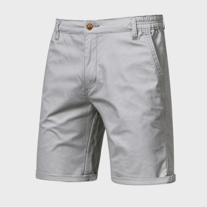 Casual męskie szorty z bawełny - Luca-Jasnoszary-XS-Trend Polska