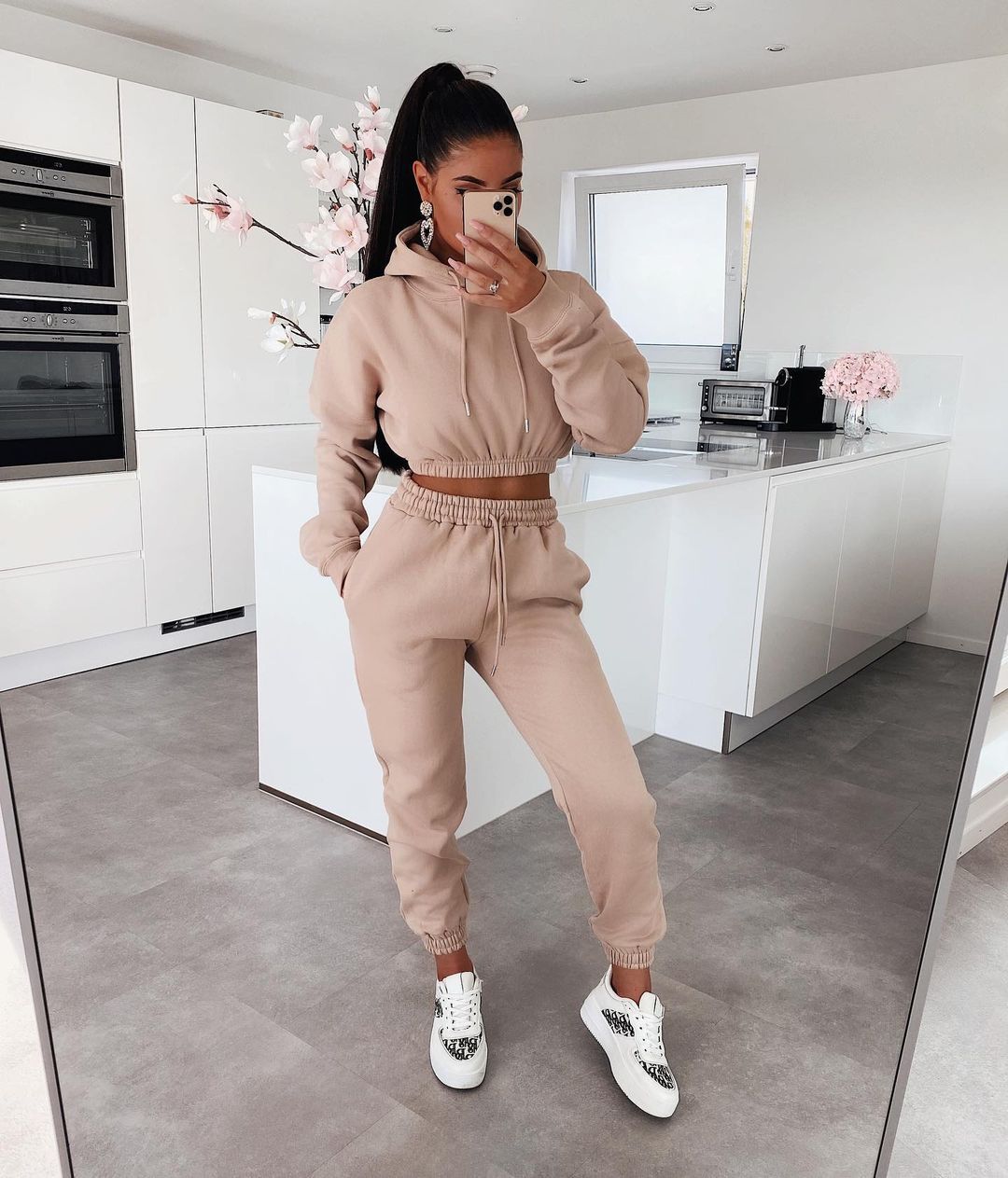 Casual Miękki Zestaw dresowy - Ella-Jasny brązowy-S-Trend Polska