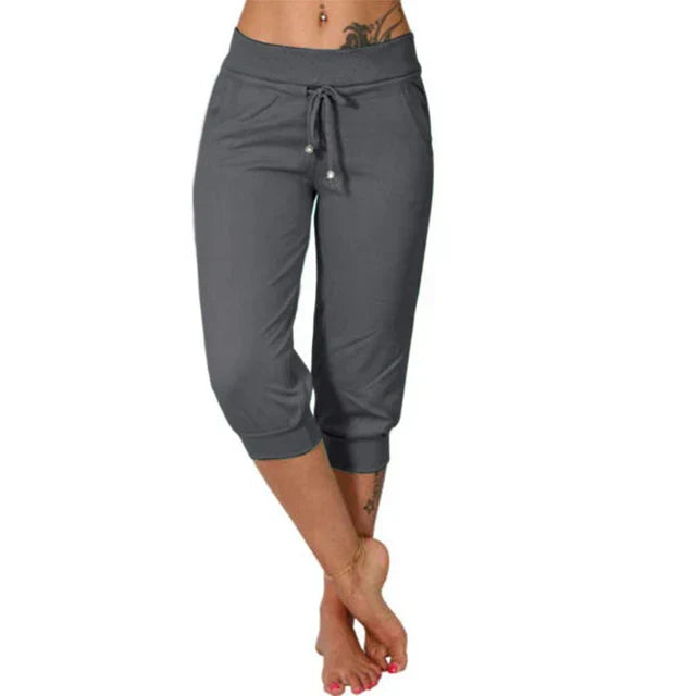 Casual Spodnie Capri - Luna-Ciemnoszary-S-Trend Polska