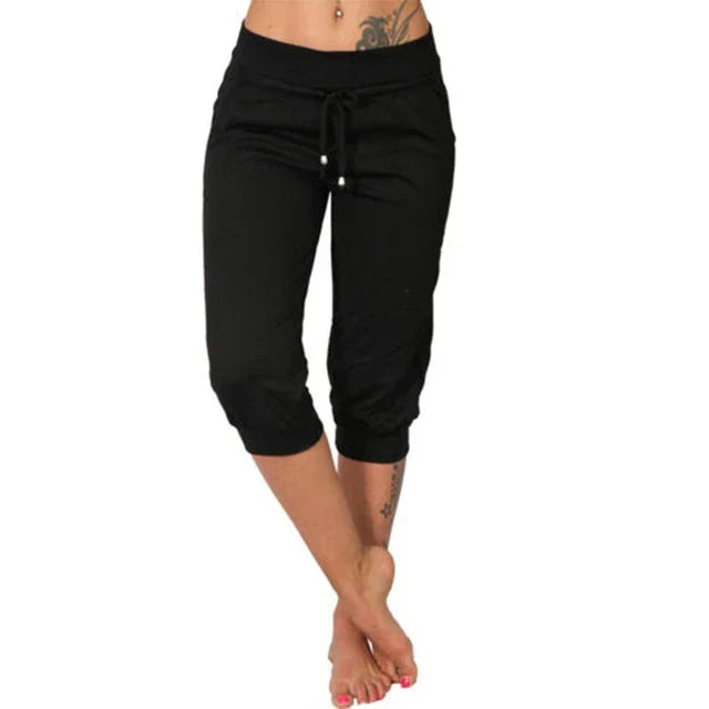 Casual Spodnie Capri - Luna-Czarny-S-Trend Polska
