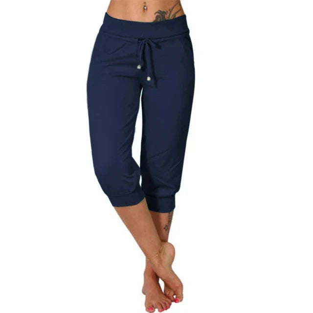 Casual Spodnie Capri - Luna-Głęboki niebieski-S-Trend Polska