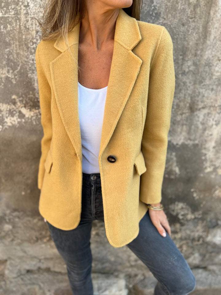 Casual Żeński Żakiet - Elisa-Żółty-S-Trend Polska