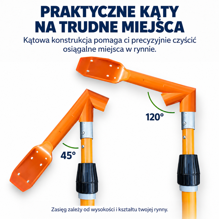 Dwa pomarańczowe końcówki z łopatką ustawione pod różnymi kątami na drążku, widoczne z bliska 2