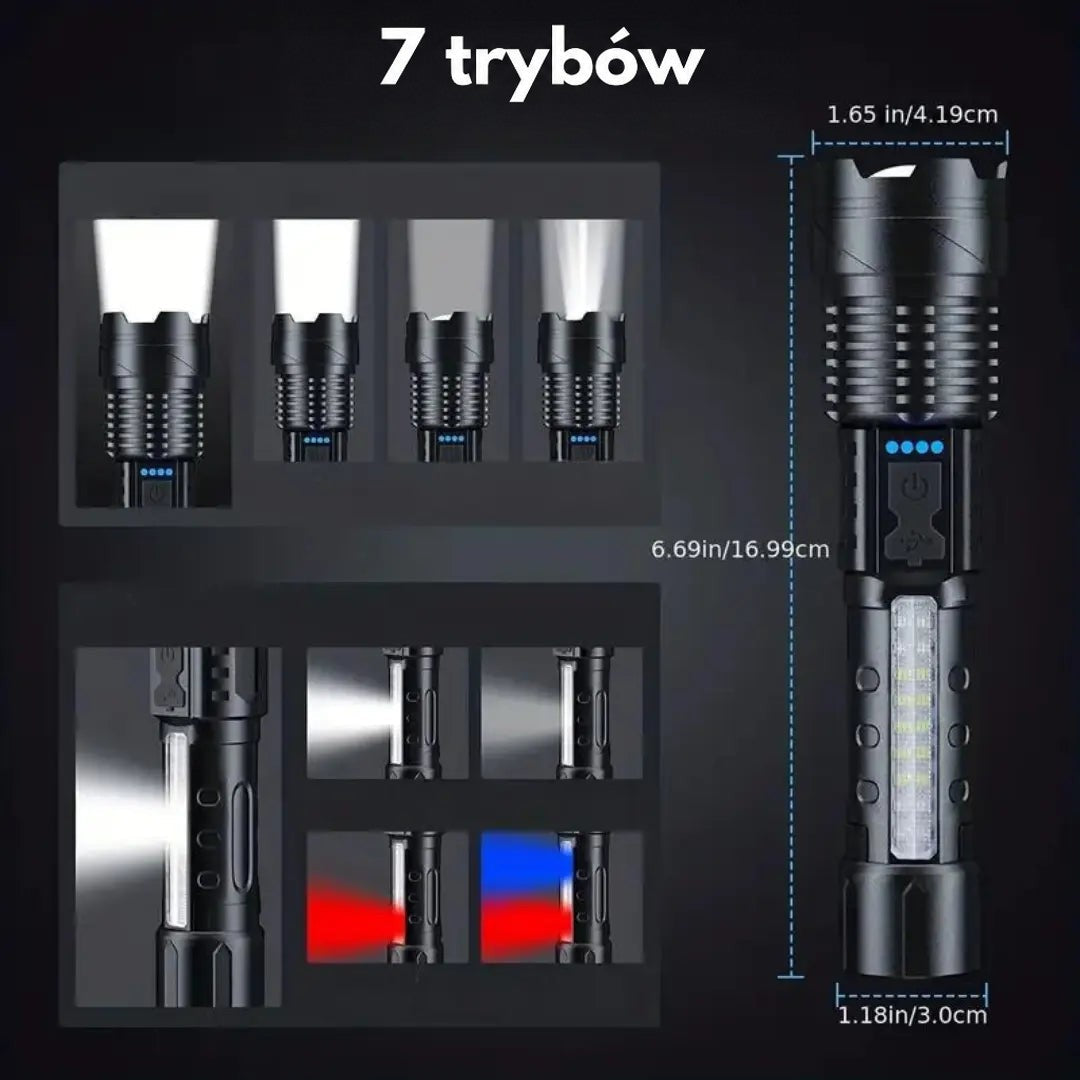 Ultrajasna Latarka Militarny 5000 Lumen - PowerBeam-Trend Polska