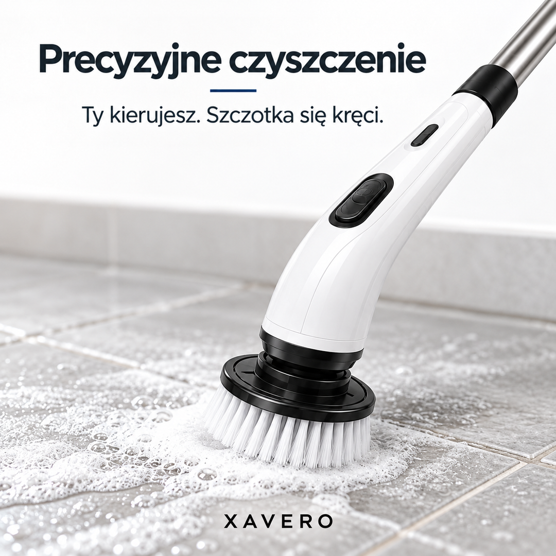 Zbliżenie na obrotową głowicę ze szczotką szorującą pianą fugi i płytki podłogowe 6