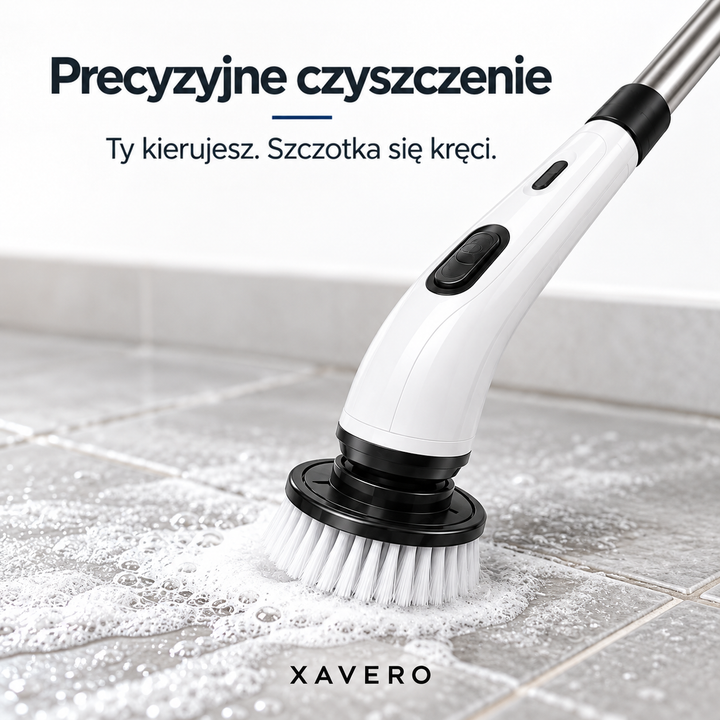 Zbliżenie na obrotową głowicę ze szczotką szorującą pianą fugi i płytki podłogowe 6