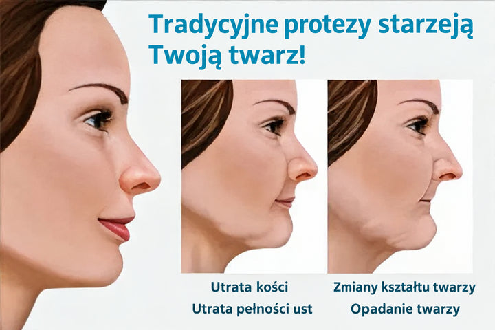Elastyczny zestaw protez do szczęki górnej i dolnej – wielokrotnego użytku, dopasowany na miarę