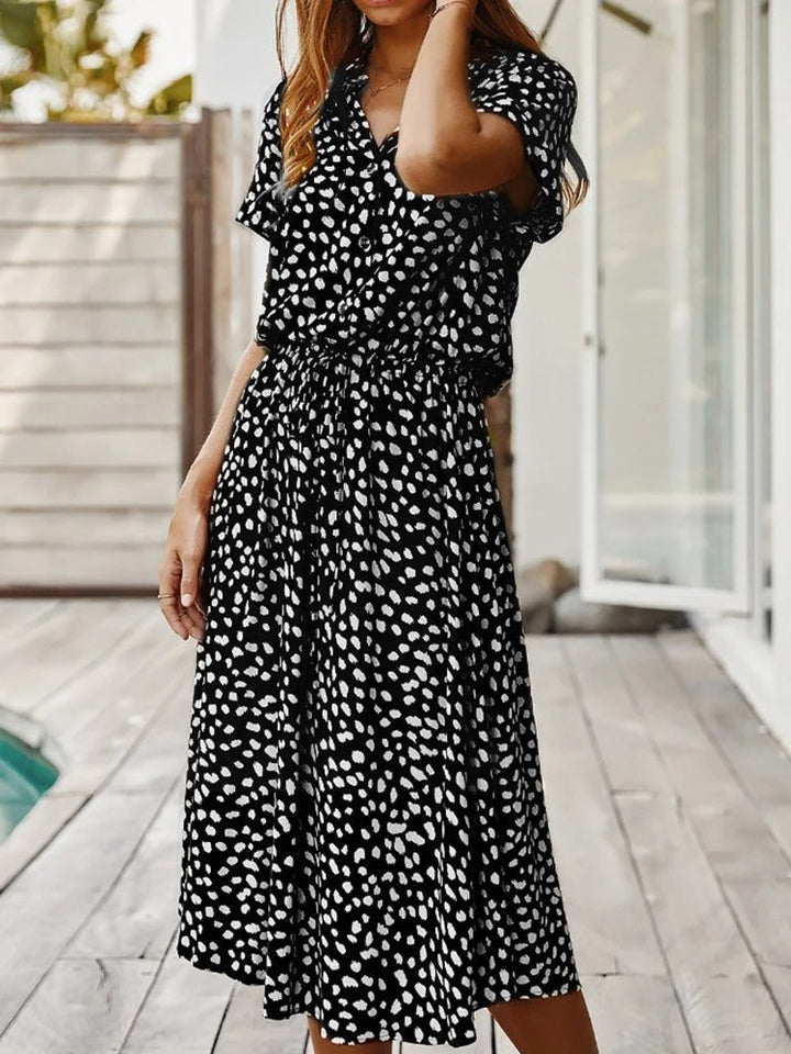 Chic Wygodna Sukienka - Sophia-Czarny-S-Trend Polska