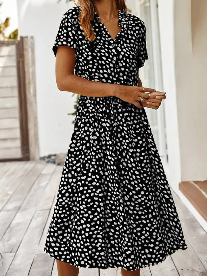 Chic Wygodna Sukienka - Sophia-Beżowy-S-Trend Polska