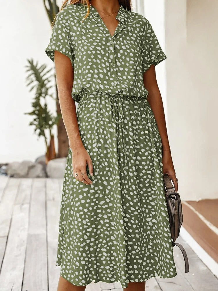 Chic Wygodna Sukienka - Sophia-Beżowy-S-Trend Polska