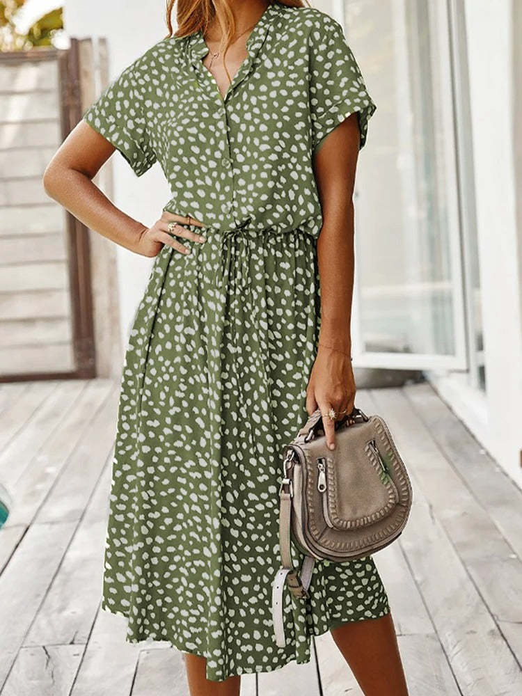Chic Wygodna Sukienka - Sophia-Zielony-S-Trend Polska