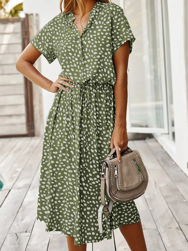 Chic Wygodna Sukienka - Sophia-Zielony-S-Trend Polska