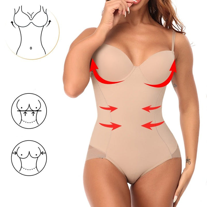 Chic wyszczuplający body shapewear - Élise-Beżowy-S-Trend Polska