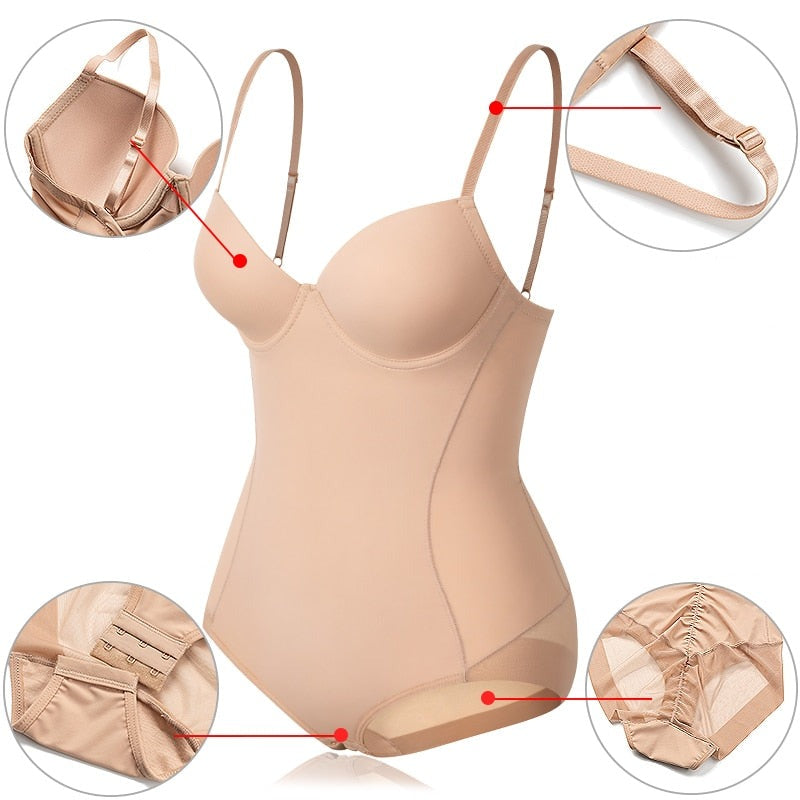 Chic wyszczuplający body shapewear - Élise-Beżowy-S-Trend Polska