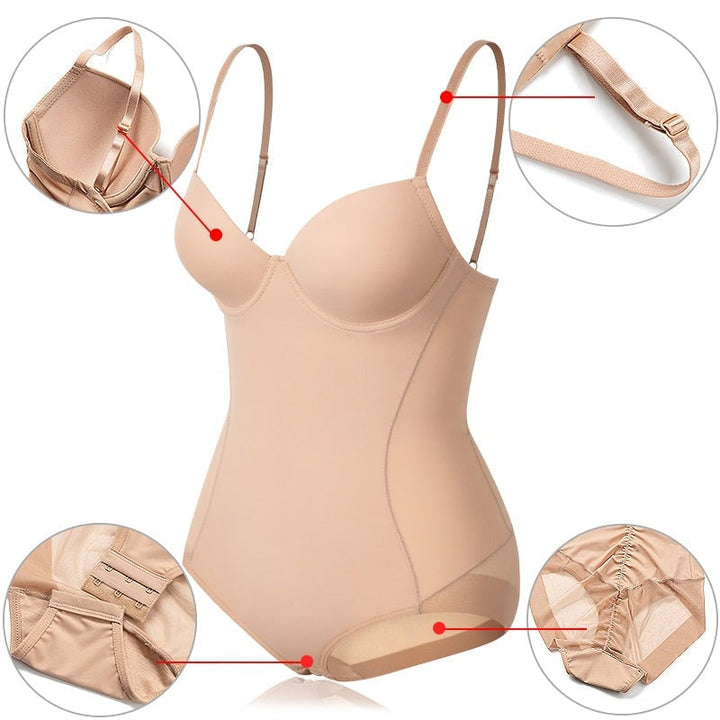 Chic wyszczuplający body shapewear - Élise-Beżowy-S-Trend Polska