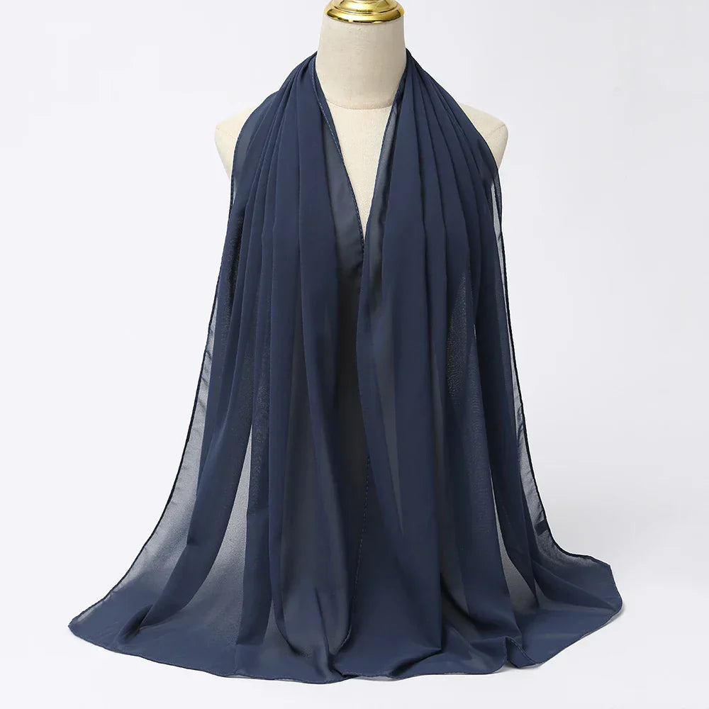 Chiffon Hijab Szalik – Leilani-ciemnoniebieski-Trend Polska