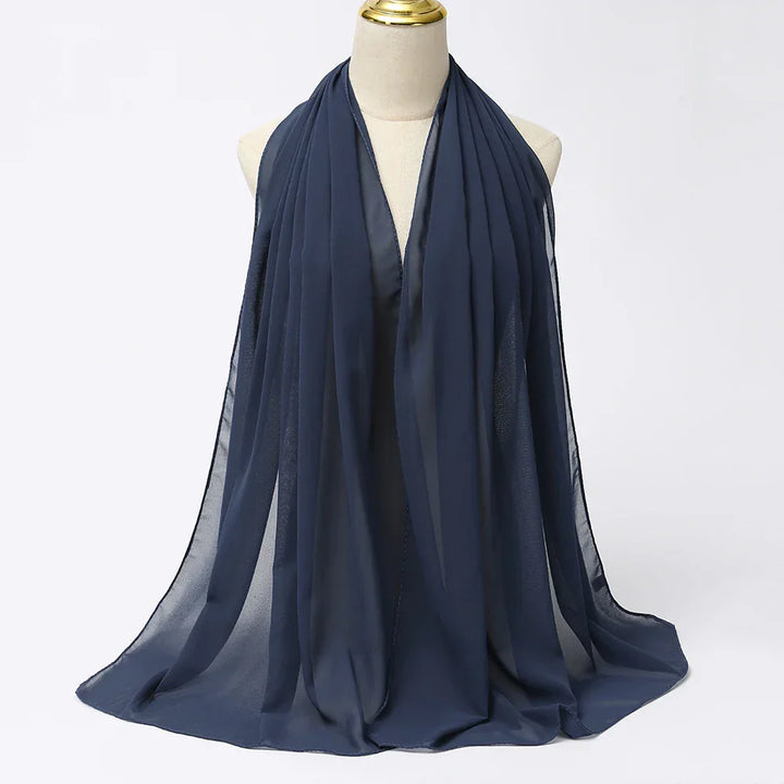 Chiffon Hijab Szalik – Leilani-ciemnoniebieski-Trend Polska