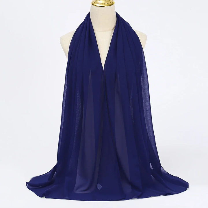 Chiffon Hijab Szalik – Leilani-Nocna niebieskość-Trend Polska