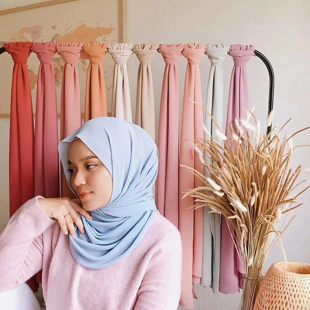 Chiffon Hijab Szalik – Leilani-Błękitny-Trend Polska