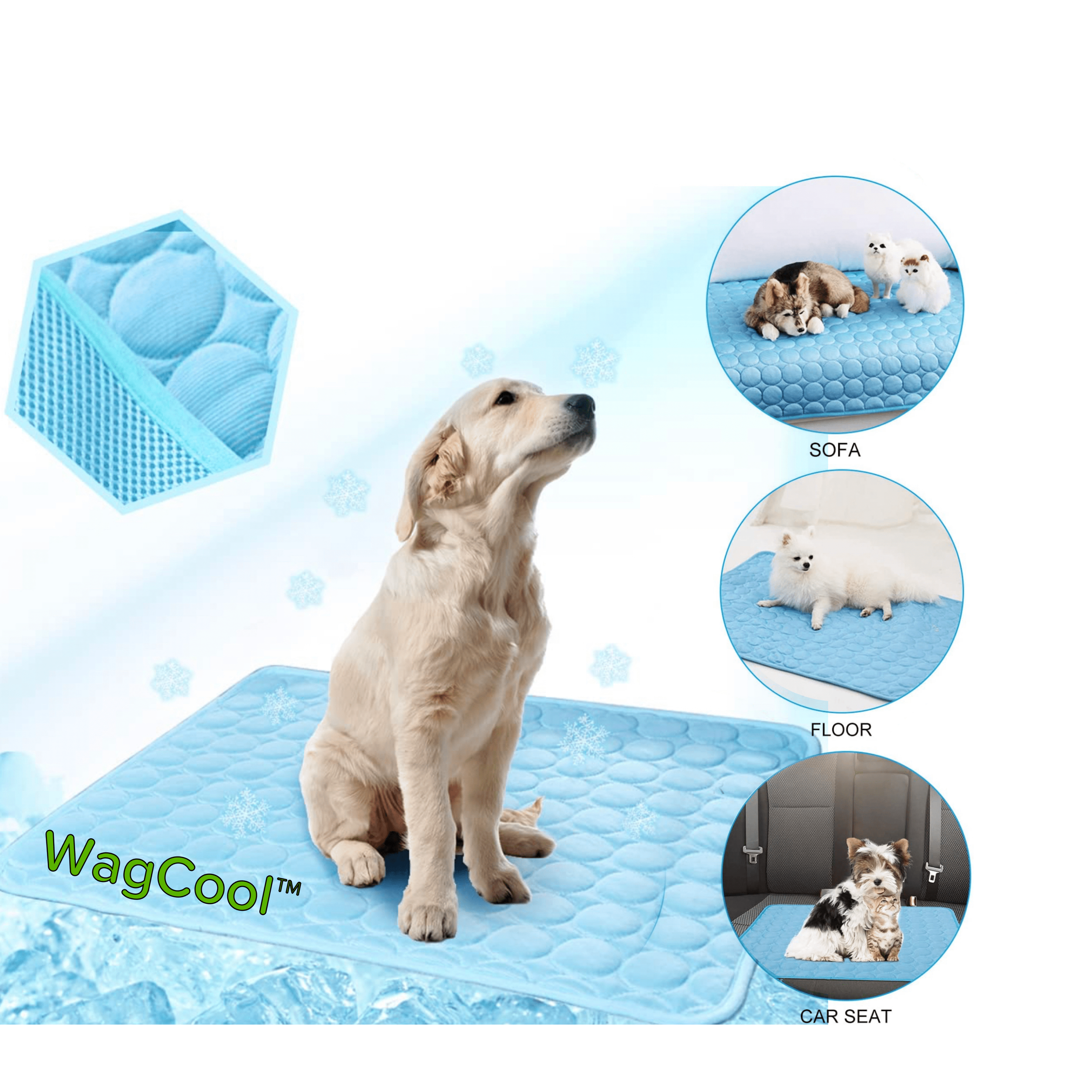 Chłodząca Mata dla Psów - Mata CoolPet-XS 40x30cm-Niebieski-Trend Polska