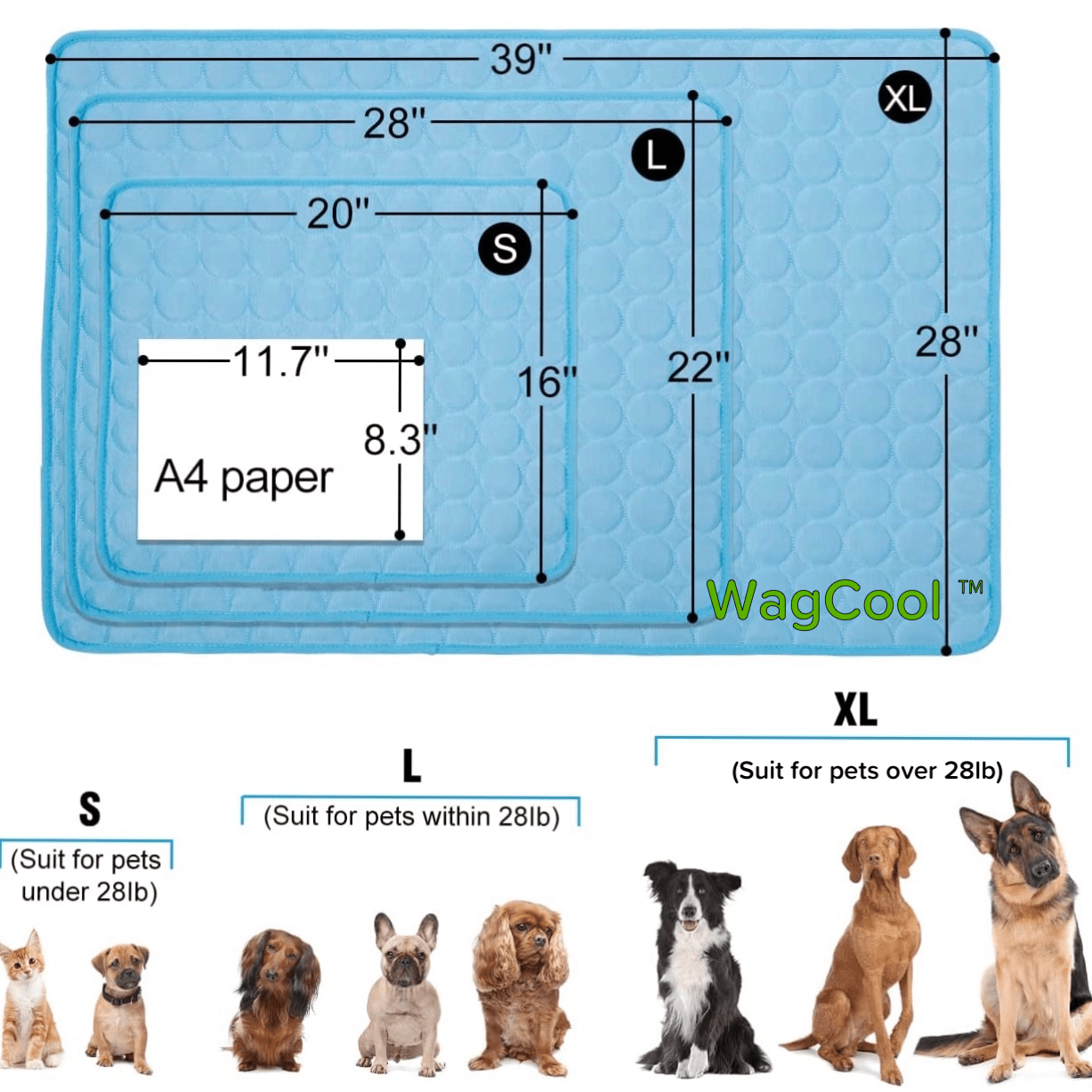 Chłodząca Mata dla Psów - Mata CoolPet-XS 40x30cm-Niebieski-Trend Polska