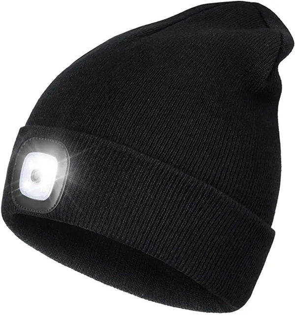 Ciepła czapka LED Beanie z Oświetleniem - Robin-Czarny-Trend Polska