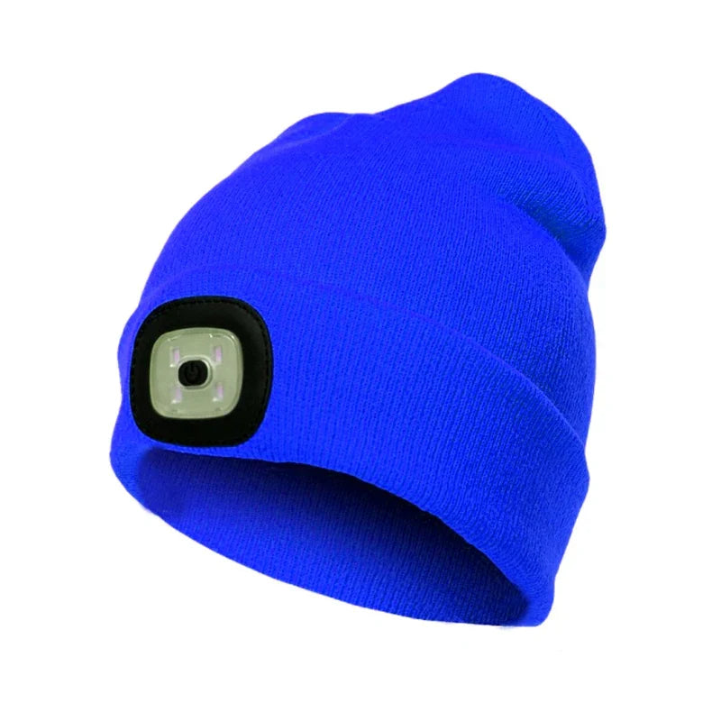 Ciepła czapka LED Beanie z Oświetleniem - Robin-Niebieski-Trend Polska