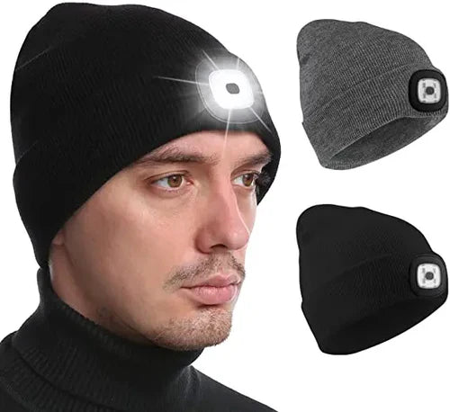 Ciepła czapka LED Beanie z Oświetleniem - Robin-Niebieski-Trend Polska
