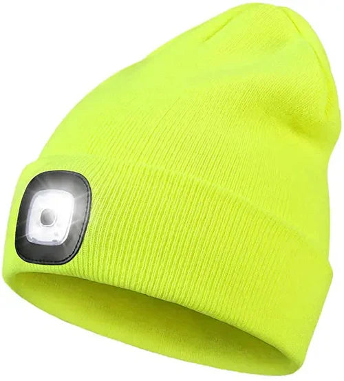 Ciepła czapka LED Beanie z Oświetleniem - Robin-Żółty-Trend Polska
