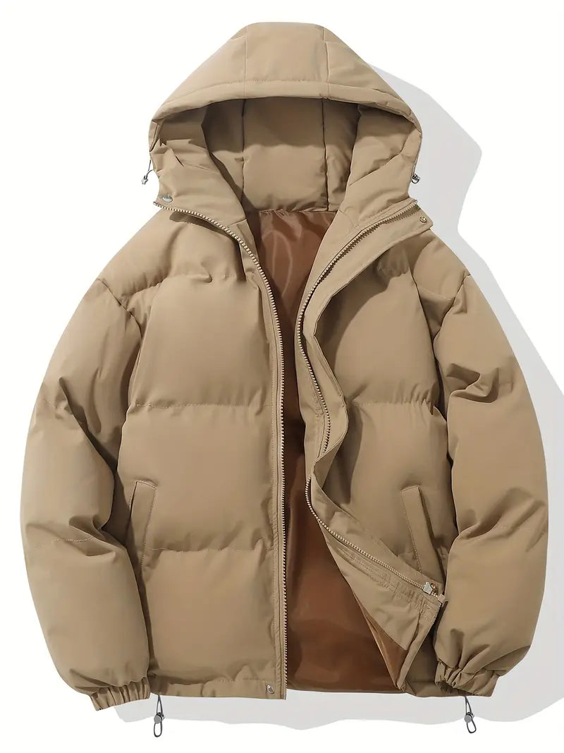 Ciepła damska kurtka z kapturem - Aurelia-Khaki-M-Trend Polska