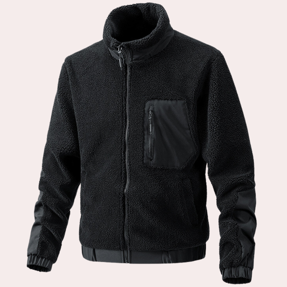 Ciepła kurtka outdoorowa dla mężczyzn - Ronan-Czarny-S-Trend Polska
