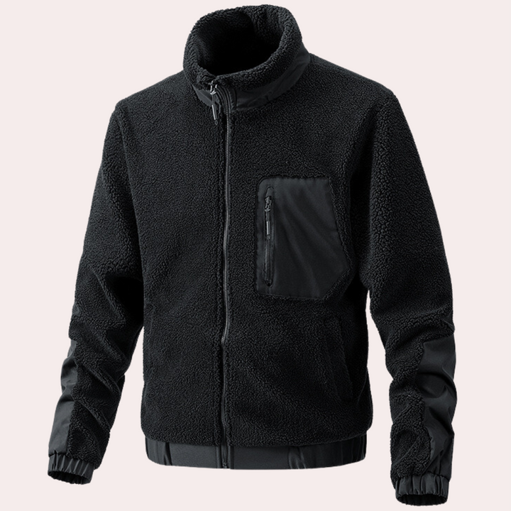 Ciepła kurtka outdoorowa dla mężczyzn - Ronan-Czarny-S-Trend Polska