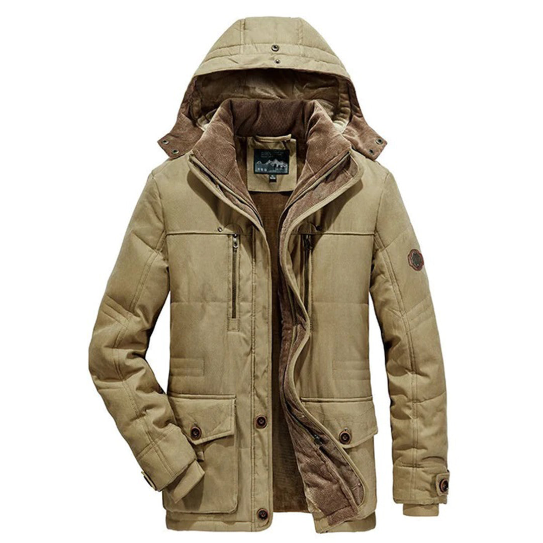 Ciepła męska zimowa kurtka z polarem - Everest-Khaki-M-Trend Polska