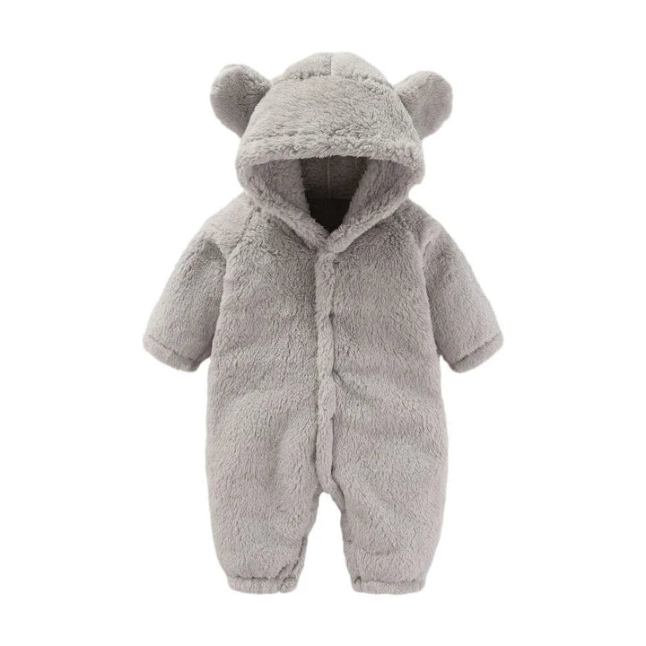 Ciepła pajacyk dla niemowląt i małych dzieci – CuddleCub-Szary-0-3 miesiące (59cm)-Trend Polska