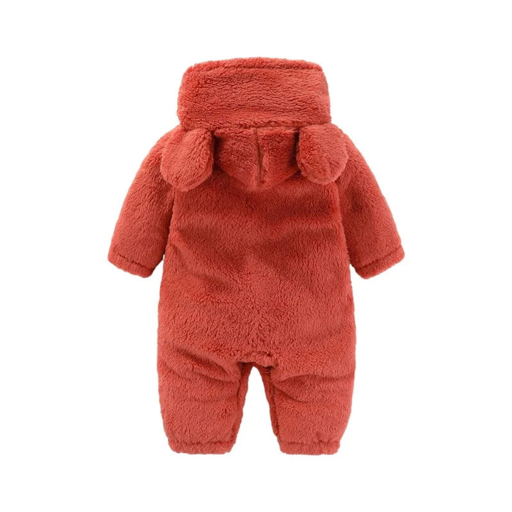 Ciepła pajacyk dla niemowląt i małych dzieci – CuddleCub-Czerwony-0-3 miesiące (59cm)-Trend Polska
