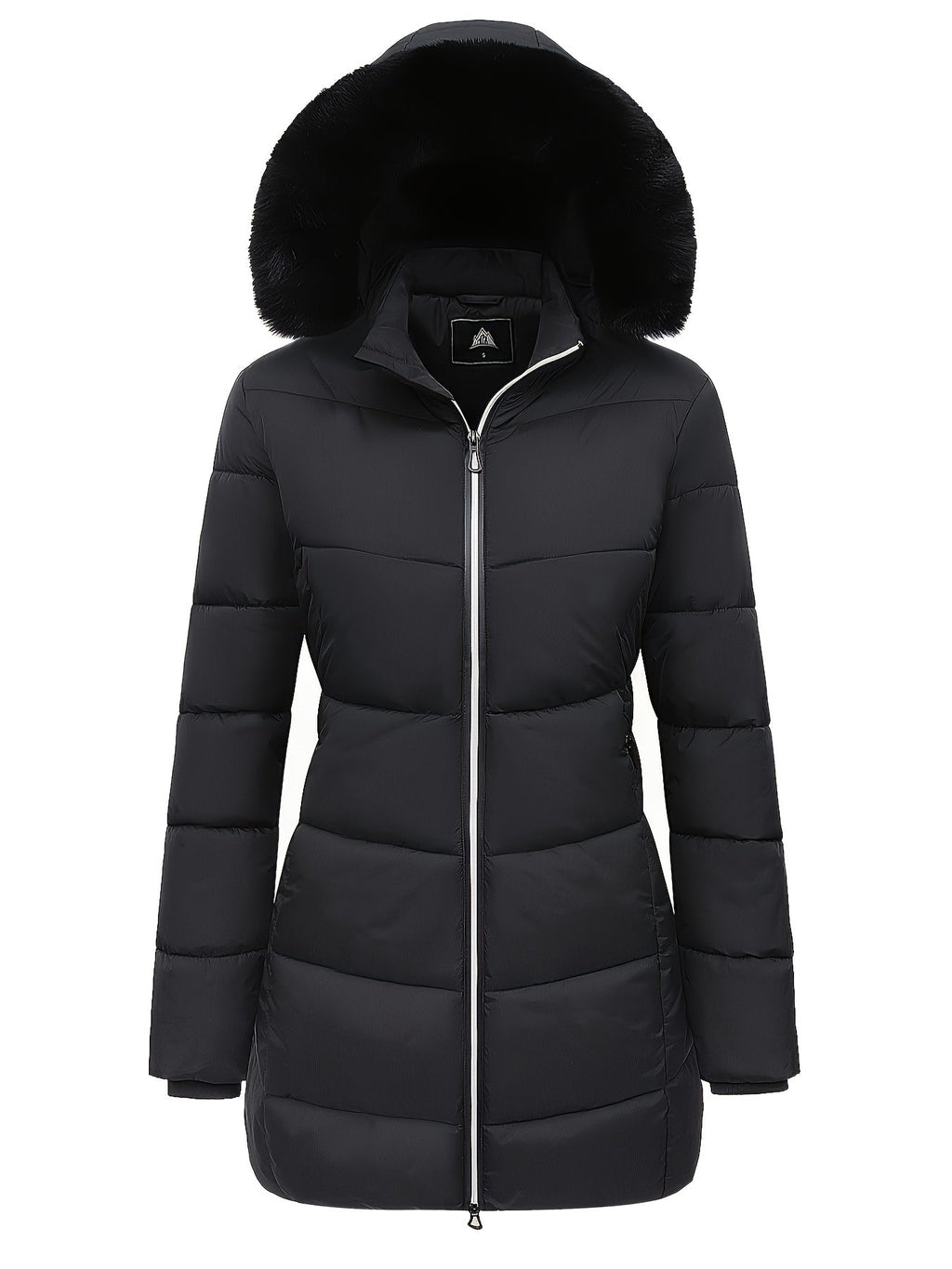 Ciepła puchowa kurtka z stylowymi detalami - Evelyne-Czarny-S-Trend Polska