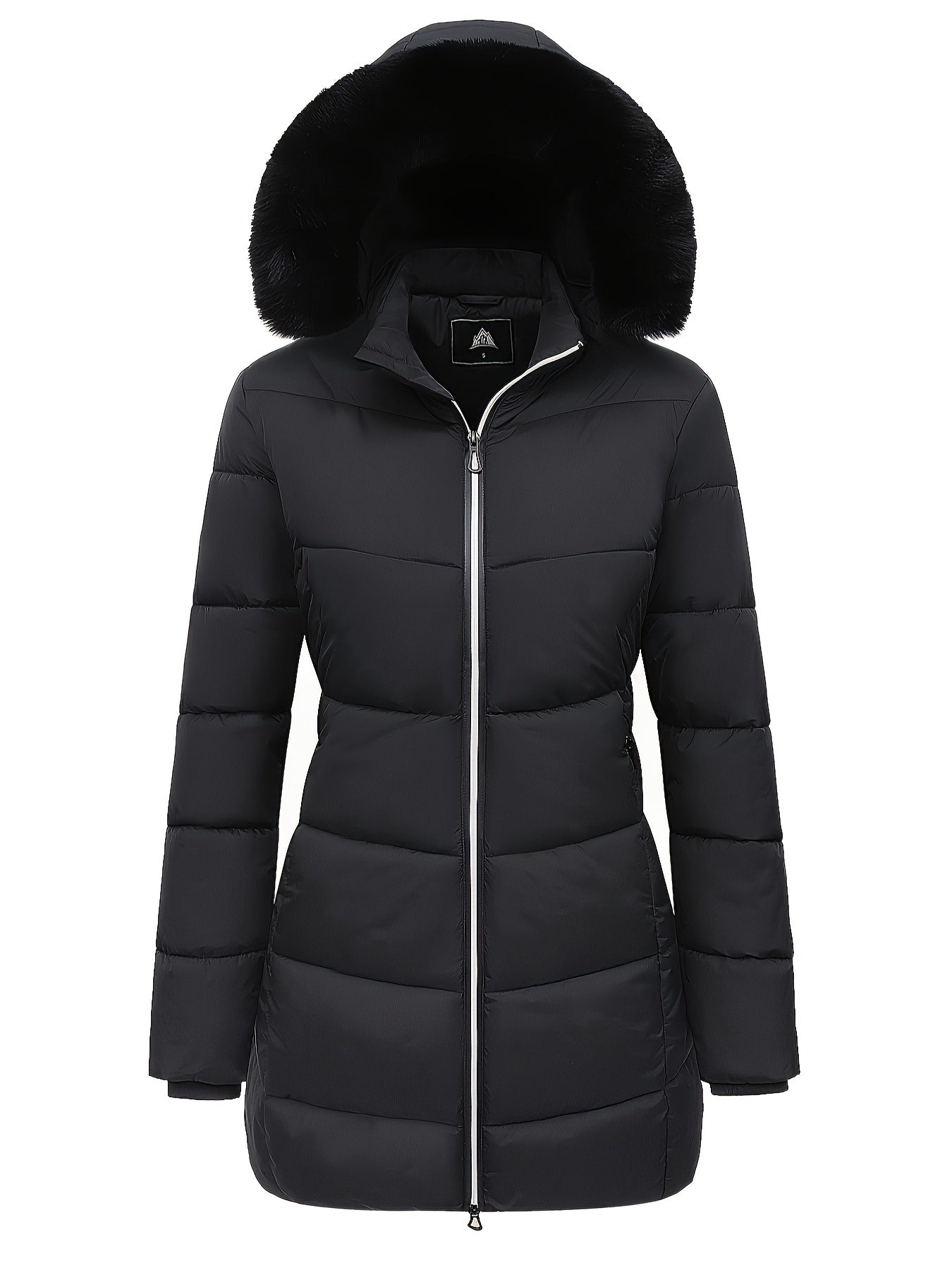 Ciepła puchowa kurtka z stylowymi detalami - Evelyne-Czarny-S-Trend Polska