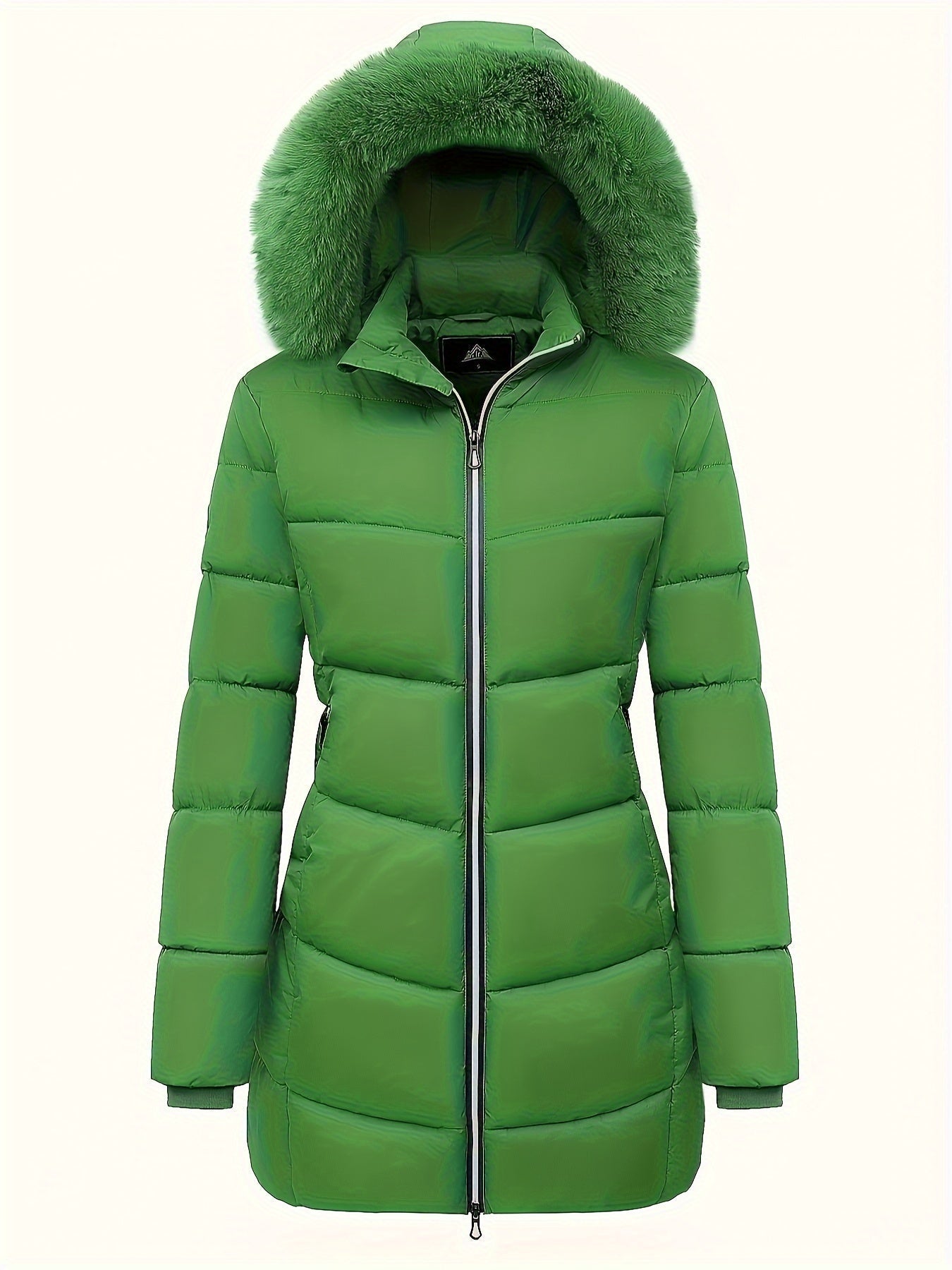 Ciepła puchowa kurtka z stylowymi detalami - Evelyne-Zielony-S-Trend Polska