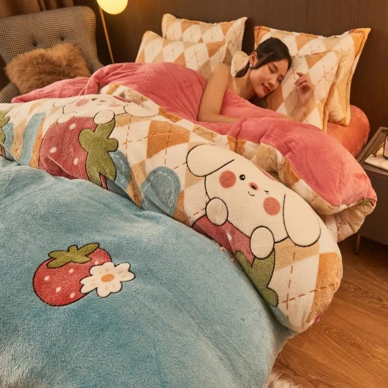 Ciepła zimowa pościel flanelowa - FluffNest-Szary-150x200cm-Trend Polska